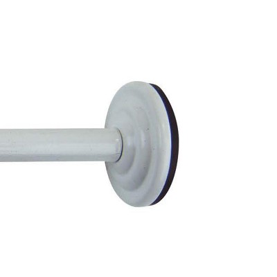 Adjustable White Steel Tension Curtain Rod, 15-24 Inches