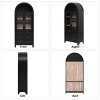 71"H Arched Kitchen Pantry Cabinet, Wood Cupboard Storage Cabinet with Glass Doors & 2 Drawers, Freestanding Display Cabinet, Floor Cabinet - 4 of 4