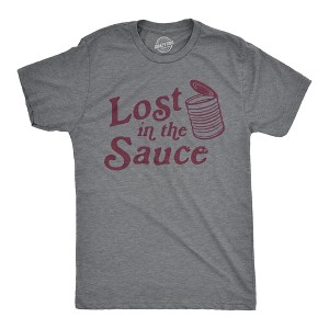 Mens Lost In The Sauce T Shirt Funny Thanksgiving Dinner Turkey Day Cranberry Sauce Tee - Crazy Dog Men's T Shirt - 1 of 4