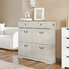 KTMBDW Shoe Storage Cabinet with Flip Drawers, Freestanding Shoe Organizer for Entryway, Narrow Shoe Rack Cabinet, White - 4 of 4
