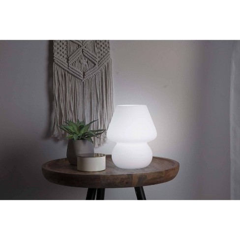 Glass Mushroom Table Lamp, White