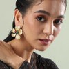 SOHI Women's Multicolour Luminous Petal Stud Earrings - 3 of 4