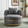 GDFStudio Edgar Modern Faux Leather 360° Swivel  Upholstered Accent Chair - 2 of 4