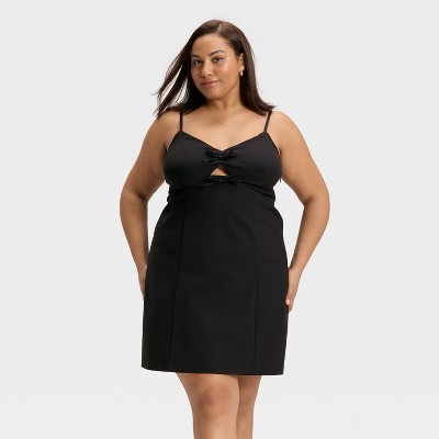 Women's Bow Mini A-Line Dress - A New Day™ Black