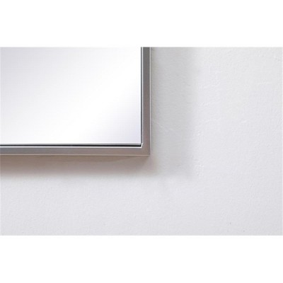 Modern Silver Metal Frame Square Bathroom Mirror 24 inch