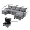 106" Chenille Modular Sectional Sofa with Chaise Lounge and Ottoman, U-Shaped Sleeper Cloud Couch for Living Room or Apartment–The Pop Home - 3 of 4