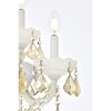 Elegant Lighting Maria Theresa 3 light white Wall Sconce Golden Teak (Smoky) Royal Cut Crystal - 4 of 4