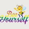 Adult Design By Humans Bee Yourself Rainbow Pride By AmusingDesignCo T-Shirt - 2 of 2