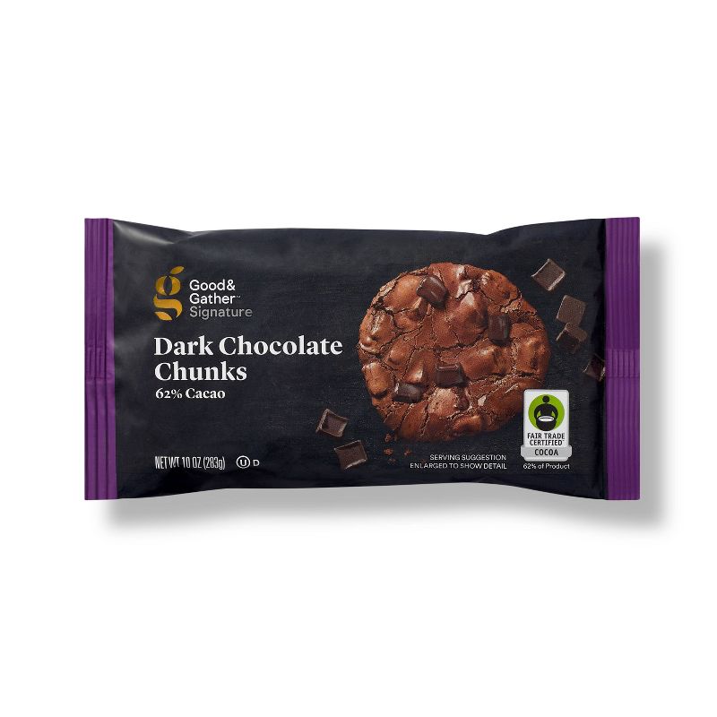 Signature Dark Chocolate Chunk - 10oz - Good &#38; Gather&#8482;, 1 of 4
