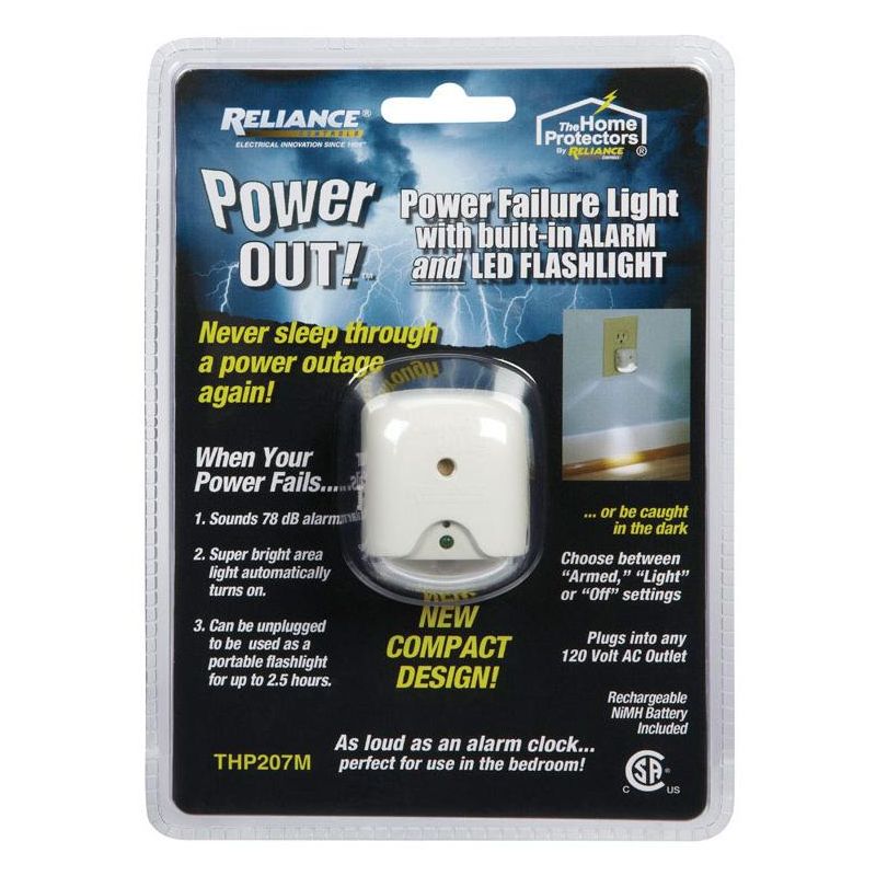 Reliance Controls Power Out 100 lm White Night Light with Built-in LED Flashlight, 1 of 2