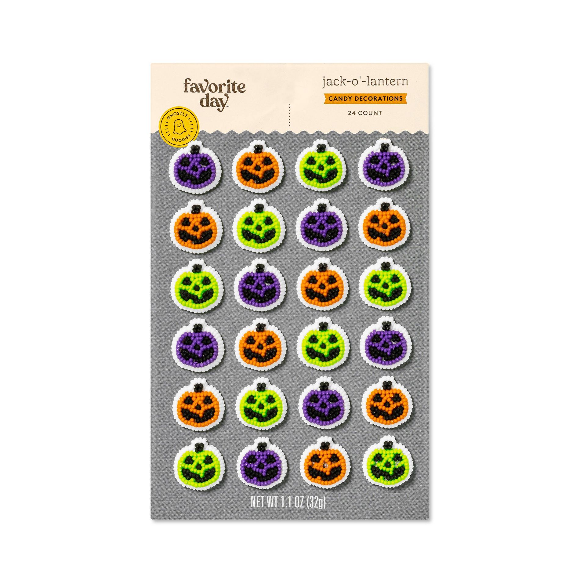 Jack-o-Lanterns Candy Decoration - 1.1oz/24ct - Halloween - Favorite Day™