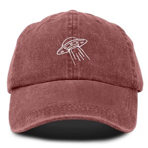 Dalix UFO Embroidered Alien Dad Hat Cotton Baseball Cap Adjustable Mens - 1 of 4