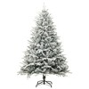vidaXL Artificial Christmas Tree LED and Snowflakes Christmas Tree Ornament Christmas Decoration Garden Backyard Outdoor 210cm PVC PE - 3 of 4