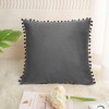 PiccoCasa Velvet Pompoms Decor Square Solid Soft Cushion Covers Pillow Covers 1 Pc - 2 of 4