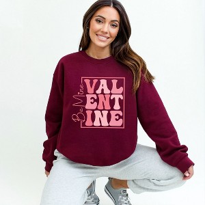 Simply Sage Market Women's Graphic Sweatshirt Be Mine Valentine Block - 1 of 4