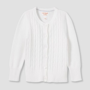 Toddler Girls' Crew Neck Cable Knit Uniform Sweater - Cat & Jack™ - 1 of 3
