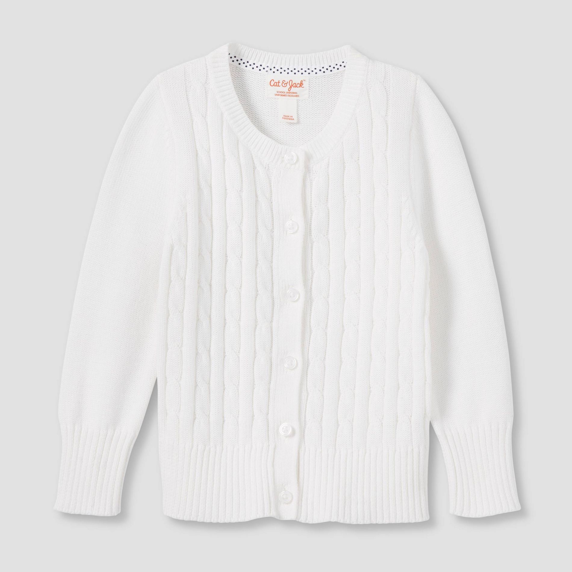 Toddler Girls' Crew Neck Cable Knit Uniform Sweater - Cat & Jack™