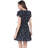 Allegra K Women's Boho Crossover V Neck Petal Sleeves Belted Floral Flowy Dress - 4 of 4
