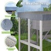 70.5 inch Gray Wooden Catio Outdoor Cat Enclosure Pet Cage with 6 Jumping Platforms 2 Napping Houses and Movable tarp cover - 4 of 4