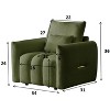 TiramisuBest 38.1" Off-White Fabric Lounge Chair, Modern Upholstered Sofa for Bedroom & Office - 3 of 4