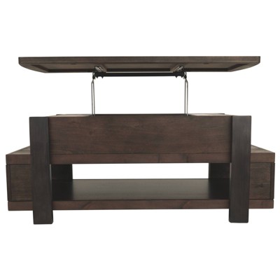 Modern Vailbry 48" Black/Brown Lift-Top Rectangular Cocktail Table