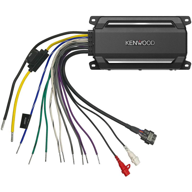 Kenwood KAC-M5024BT 4 Channel Bluetooth, Compact Amplifier with 2 Pairs of KFC-1673MRBL 6.5" 2-way Marine Speaker W/ LED (Black), 3 of 9