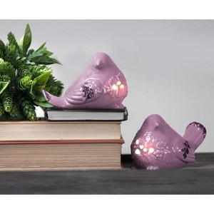 Rose Ceramic Bird Figurines – 5.9 Inch by Manual Woodworkers and Weavers - 1 of 3