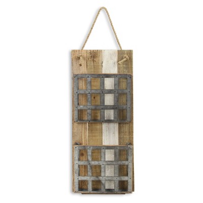 Cheung's Fennic 2 Tier Wood & Metal Wall Storage