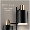 67" Fiona 3-Light Matte Black Track Tree Lamp with Matte Brass Accents - Novogratz x Globe: Metal Shade, ETL Listed, Push Button Switch - 4 of 4