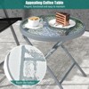 Bestier 3 Piece Patio Bistro Set, Outdoor Folding Chairs with Backrests, Portable Dining Chairs Set with Glass Top Table for Porch, Poolside, Backyard - 3 of 4