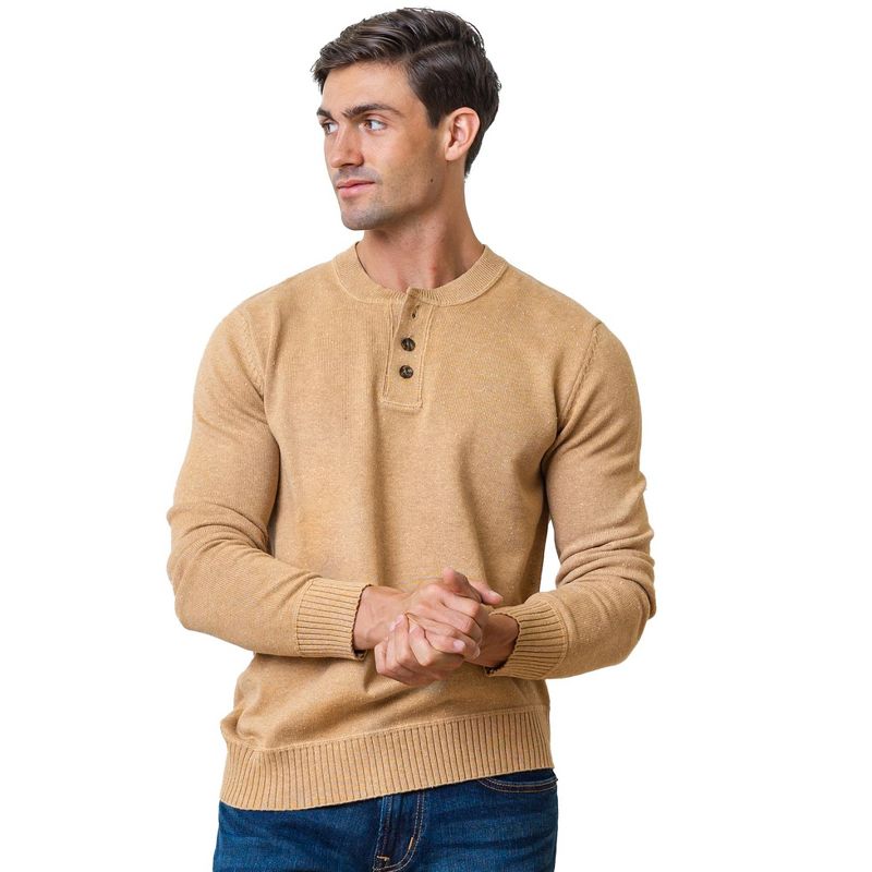Hope & Henry Mens' Organic Long Sleeve Pullover Sweater Henley, 1 of 7
