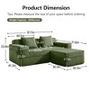 Modular 2-Seat L-Shaped Sectional Sofas with Ottoman, Deep Seat Cloud Sectional Couch, Plush Corduroy Fabric with Throw Pillows - 4 of 4