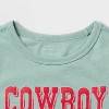 Kids' 2pk Adaptive Long Sleeve 'Dino/Cowboy' Graphic T-Shirt - Cat & Jack™ Brown/Ocean Green - 3 of 3