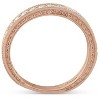 Pompeii3 14k Rose Gold 1/3ct Diamond Vintage Wedding Ring Scroll Pattern Stackable Band - 3 of 4