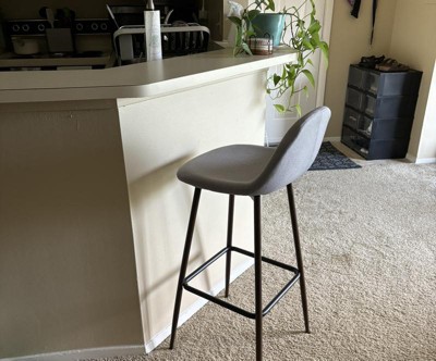 Copley Upholstered Barstool with Faux Leather Light Gray sale - Threshold™