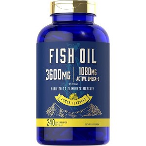 Carlyle Fish Oil Softgels 3600mg | 240 Count | Lemon Flavor - 1 of 2
