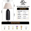 27" Modern Textured Ceramic Table Lamp with Linen Tapered Shade, Decorative Bedside Lamp for Living Room, Bedroom & Entryway - 3 of 4
