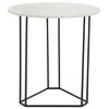 Eloblaire Round Accent Table - White Marble/Black - Safavieh - 4 of 4