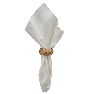 Whitewashed Rattan Napkin Rings – Set of 4 | Table Linens & Accessories |  The White Company