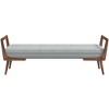 Homy Casa Mid-Century Modern Upholstered Bench with Wood Frame for Entryway or Bedroom, Gray - 4 of 4