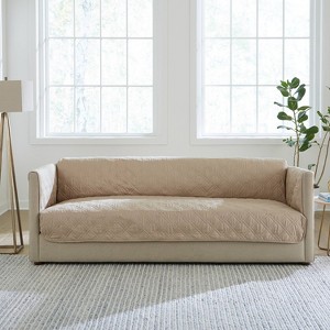 Sure Fit Gemma Extra Large Sofa Furniture Waterproof Pet Protector Cover Taupe: Machine Washable, Indoor Use - 1 of 4