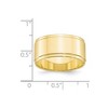 Black Bow Jewelry 10mm 10K White or Yellow Gold Flat Ridged Edge Standard Fit Band - 4 of 4