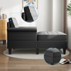 Mjkone Chaise Lounge Sofa Couch,Linen Chaise Sofa Bed Bench with Tufted Back, Mid-Century Sleeper Sofa Chair Bed for Small Place - 4 of 4