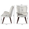 FurnitureR Tufted Wingback Accent Chair for Bedroom/Lounge, Leisure Armchairs High Back Ergonomic, Fabric Upholstered Living Room Chair Beige/Walnut - 2 of 4
