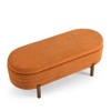 NicBex Ottoman with Storage Bench Storage Organizer Oval Storage Bench with Rubber Wood Legs for Entryway Bedroom - 4 of 4