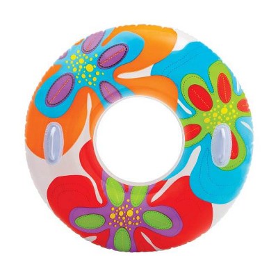 Intex 58263EP Groovy Color Inflatable Tropical Flower Transparent Tube Raft