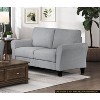 TiramisuBest Modern Dark Gray Loveseat Sofa, Textured Fabric 2-Seater Couch with Rounded Arms, Attached Cushions for Living Room, Bedroom - 3 of 4