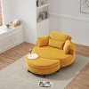 VYNXARIA 51-inch Yellow corduroy sofa with two throw pillows and a waist pillow with an extra tray for comfortable seating in small apartment bedrooms - 2 of 4