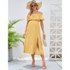 LXT- Women's Off Shoulder Split A Line Casual Maxi Dress - 3 of 4
