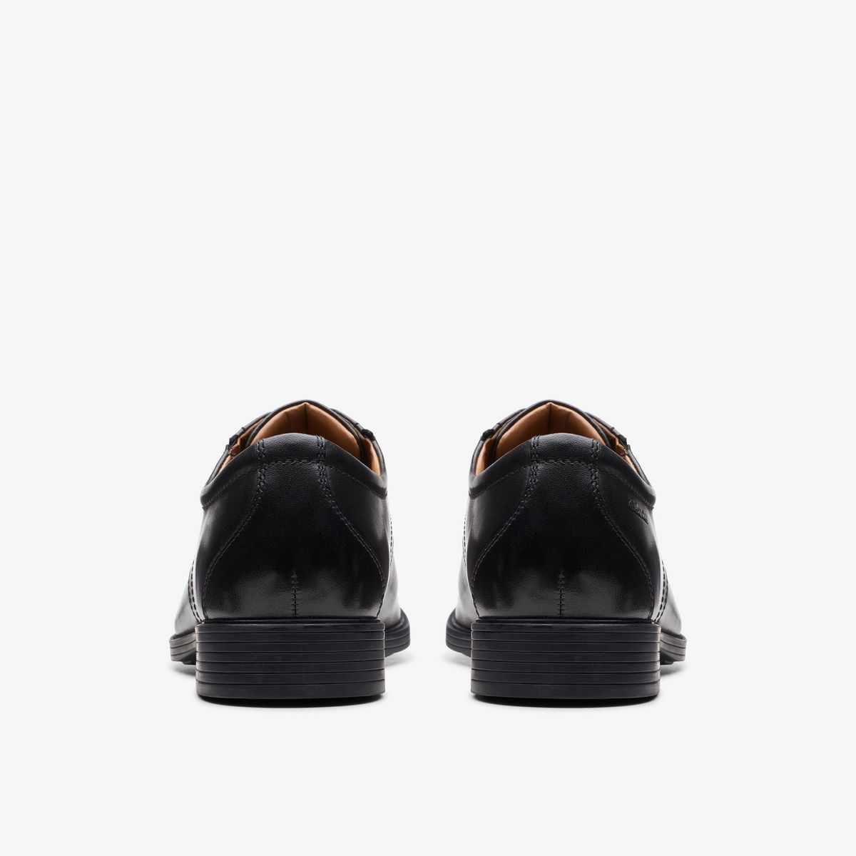 Clarks Mens Whiddon Cap Black Leather Shoes - thumbnail 5
